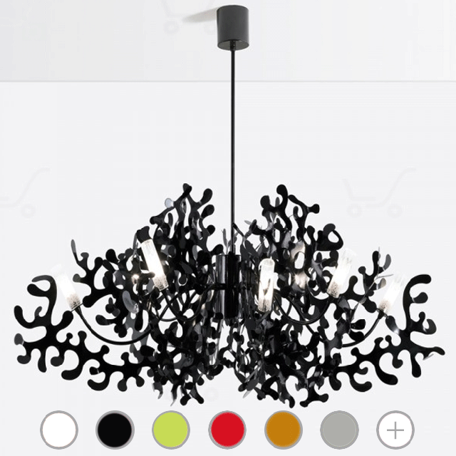 Lumen Center Super Coral 16L Suspension Ø140 16 Ampoules Différentes Couleurs