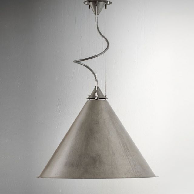 Aldo Bernardi Lampe à suspension en acier Calà LED 3000K L 60 cm