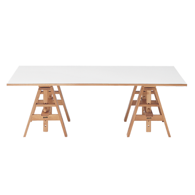 Zanotta Leonardo Table avec plateau en stratifié blanc L 200 cm