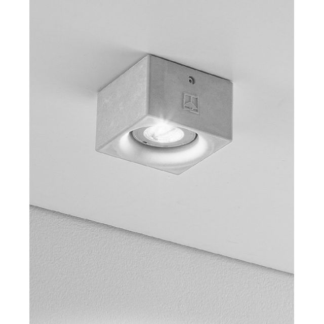 Aldo Bernardi Spot de plafond carré en plâtre Nadir GX53 12x12 cm