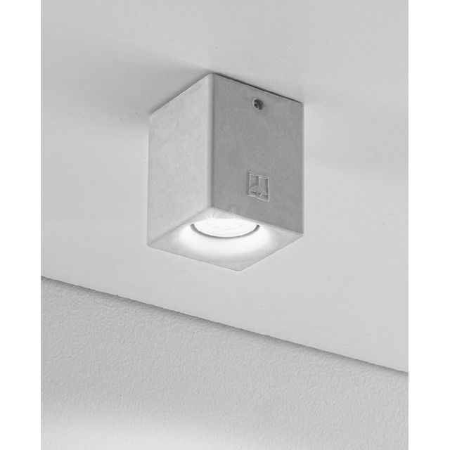 Aldo Bernardi Plafonnier extérieur Spotlight Square en plâtre Nadir LED L 10 cm