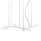 Vibia Lampe à suspension Halo Lineal LED 48W L 204 cm