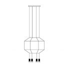 Vibia lampe à suspension Wireflow 0302 LED 36W L 70 cm dimmable