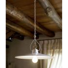 Aldo Bernardi Lampe à suspension en céramique décorée Bilancia E27 Ø 35 cm