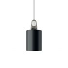 Lodes Cylinder Lampe à suspension en métal Nero 1 x E27 Ø17.5 cm