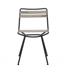 Zanotta Dan Chaise sans accoudoirs en acier inoxydable peint L 49,5 cm Outdoor