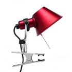 Artemide Tolomeo Micro Pinza Clamp Lamp 1 Lumiére 46W H 20 cm Halo Rouge