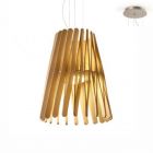 Fabbian Lampe à suspension en bois Stick Ø 50 cm