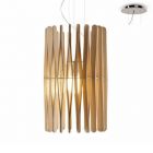 Fabbian Lampe à suspension en bois Stick Ø 43 cm 